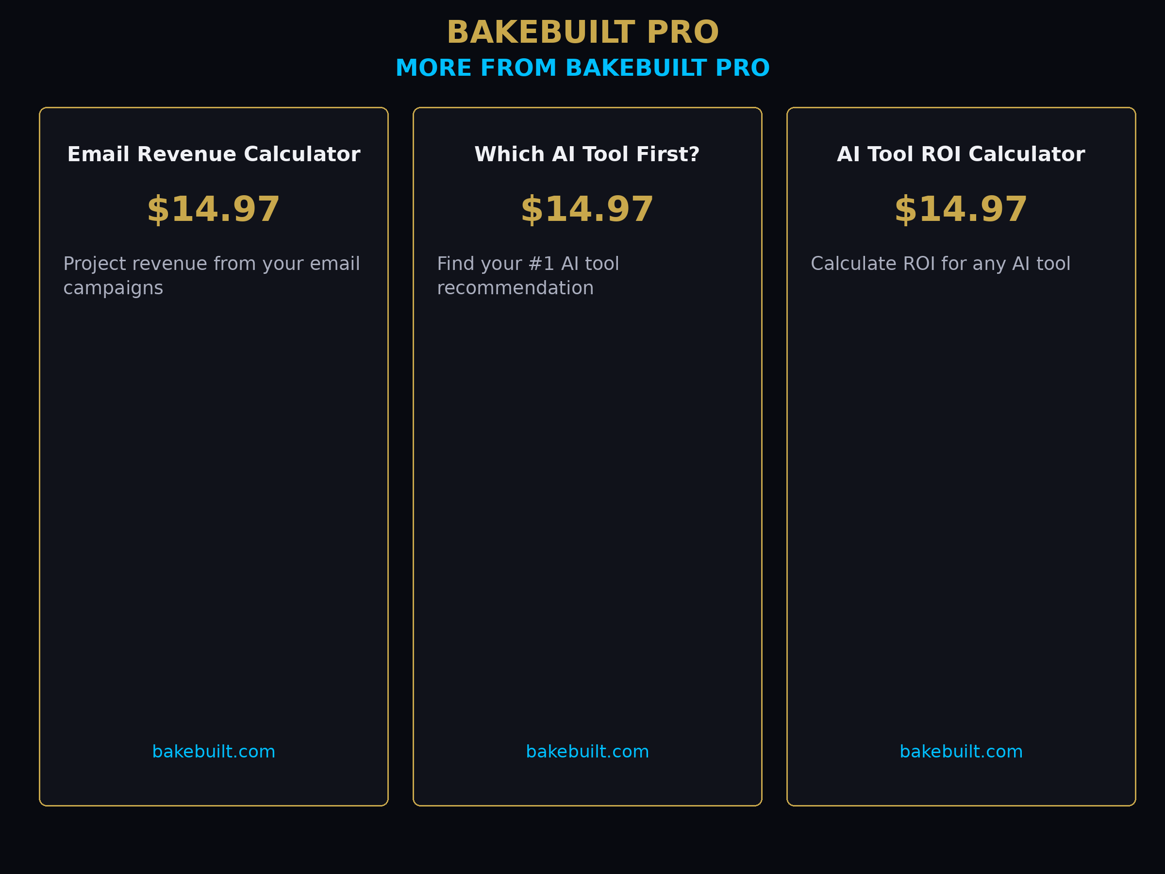AI Email Platform Picker — more from BakeBuilt Pro