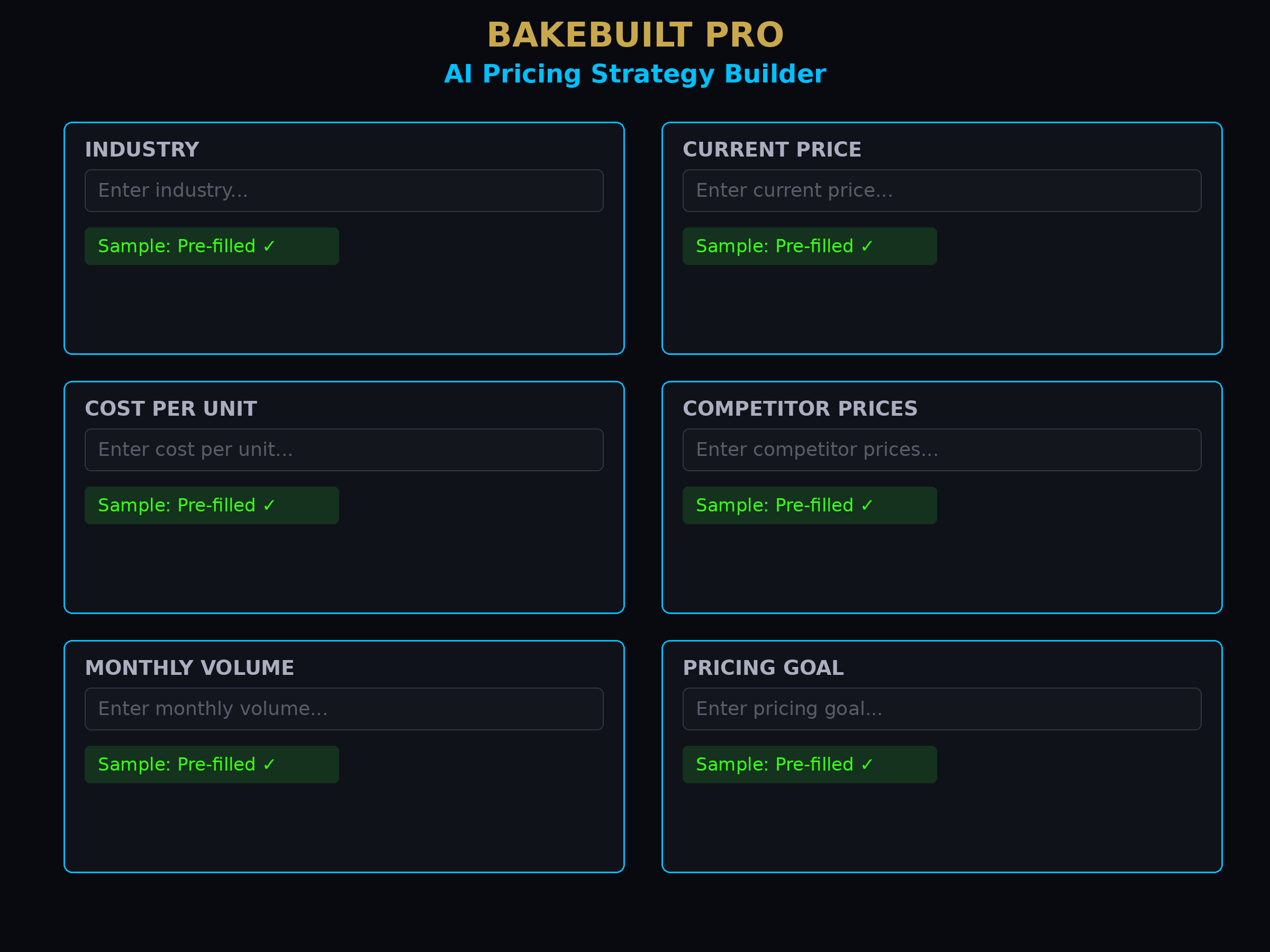 AI Pricing Strategy — input form