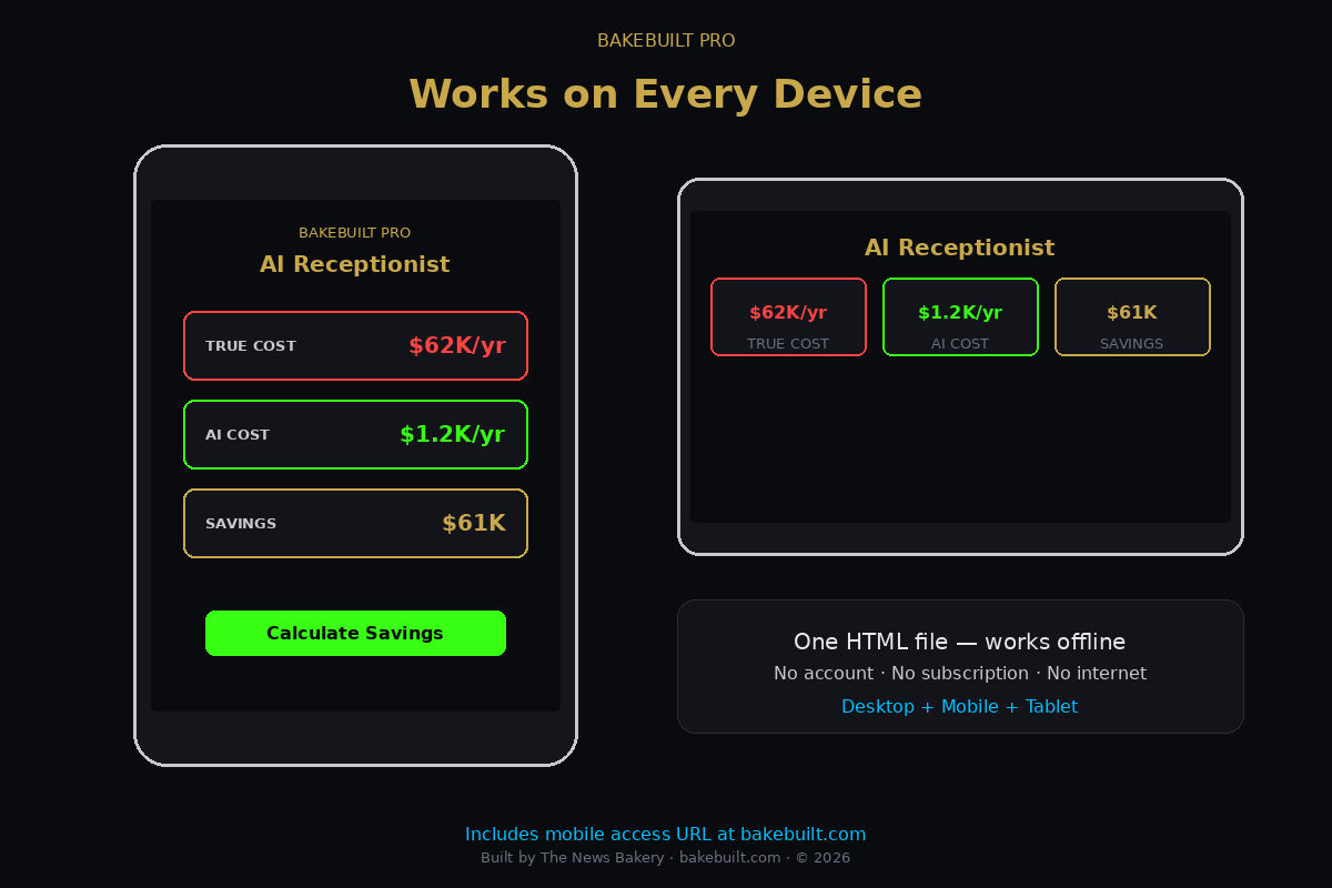 AI Receptionist Savings — works on every device
