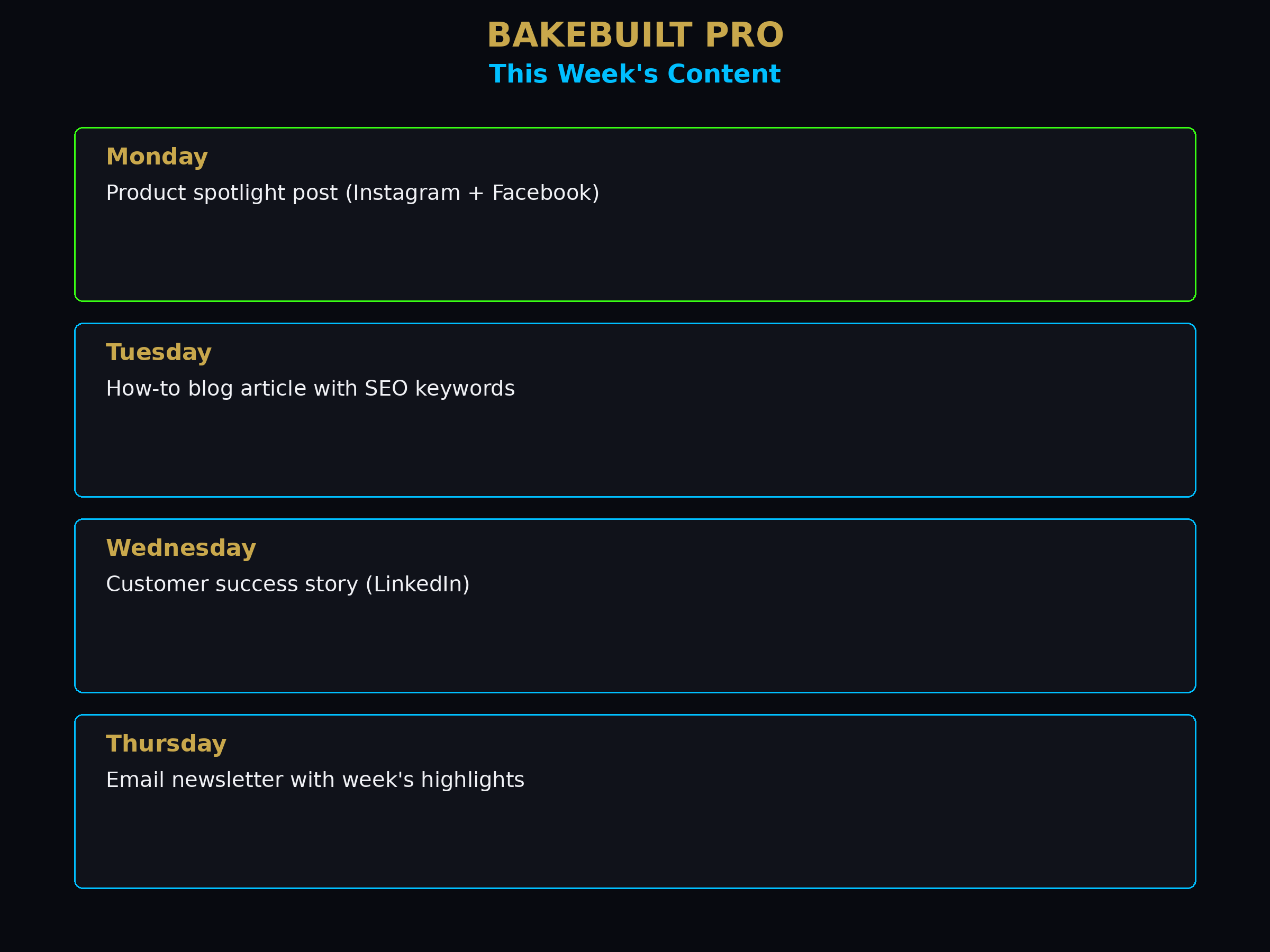 Content Calendar Builder — weekly content plan