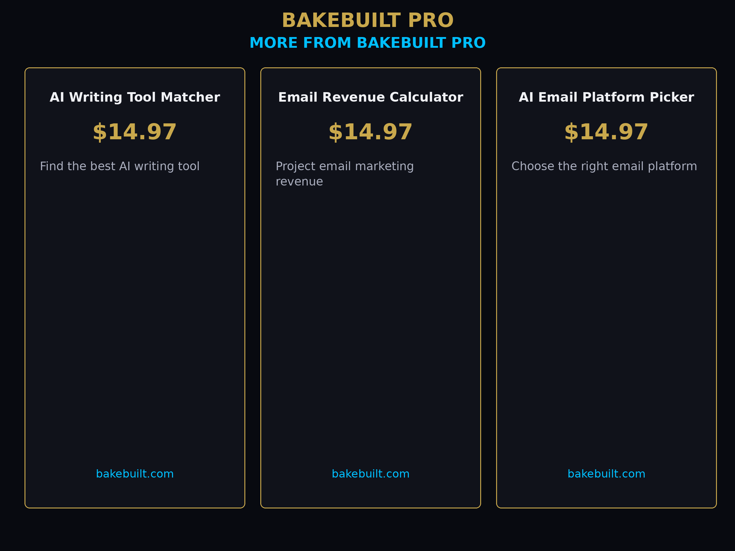 Content Calendar Builder — more from BakeBuilt Pro