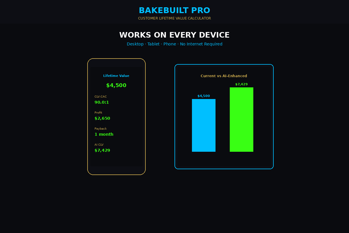 CLV Calculator — works on mobile tablet and desktop