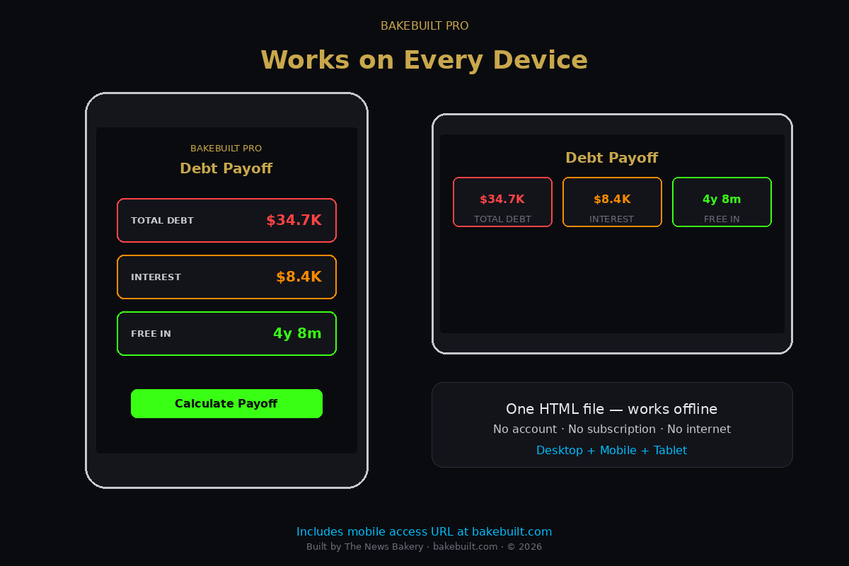 Debt Payoff Calculator — works on every device