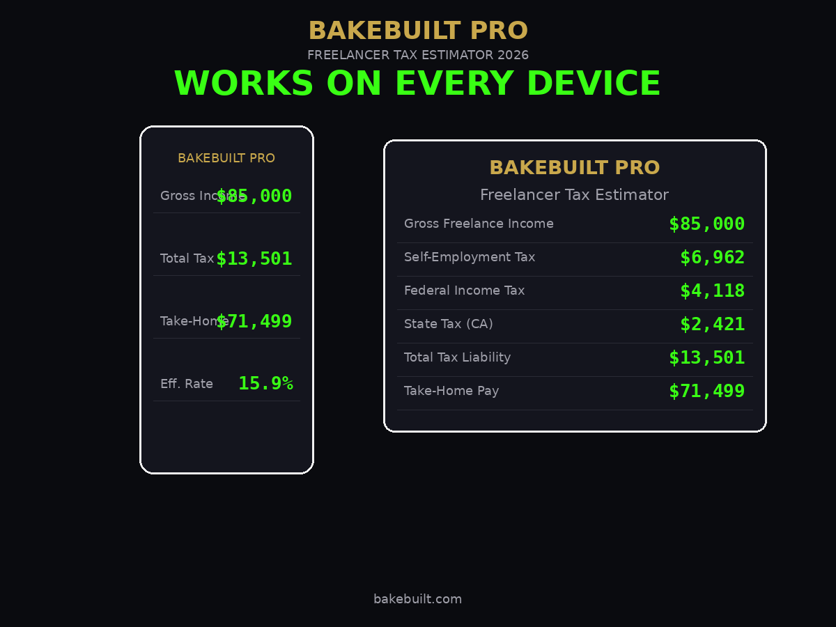 Freelancer Tax Estimator — works on mobile tablet and desktop