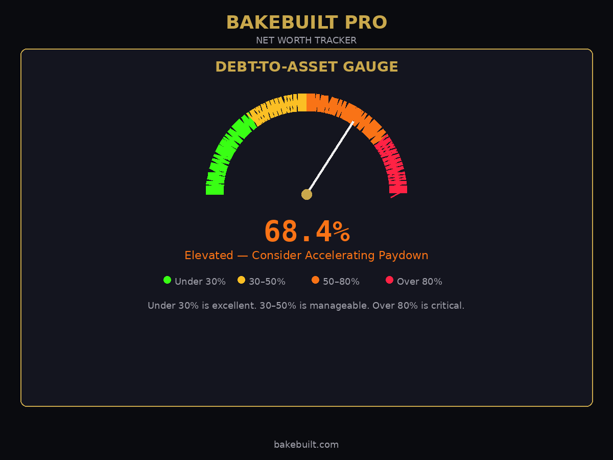 Net Worth Tracker — age bracket comparison gauge