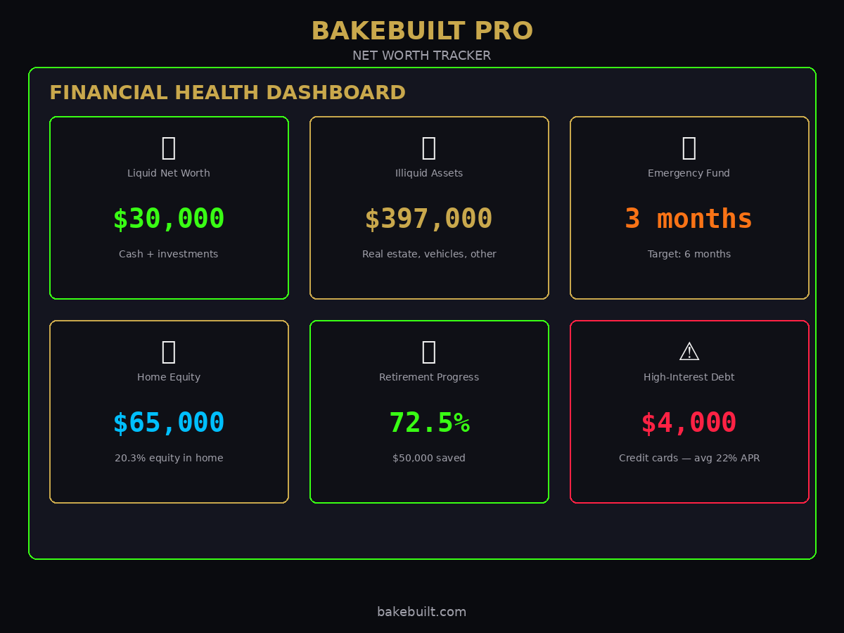 Net Worth Tracker — growth projection chart