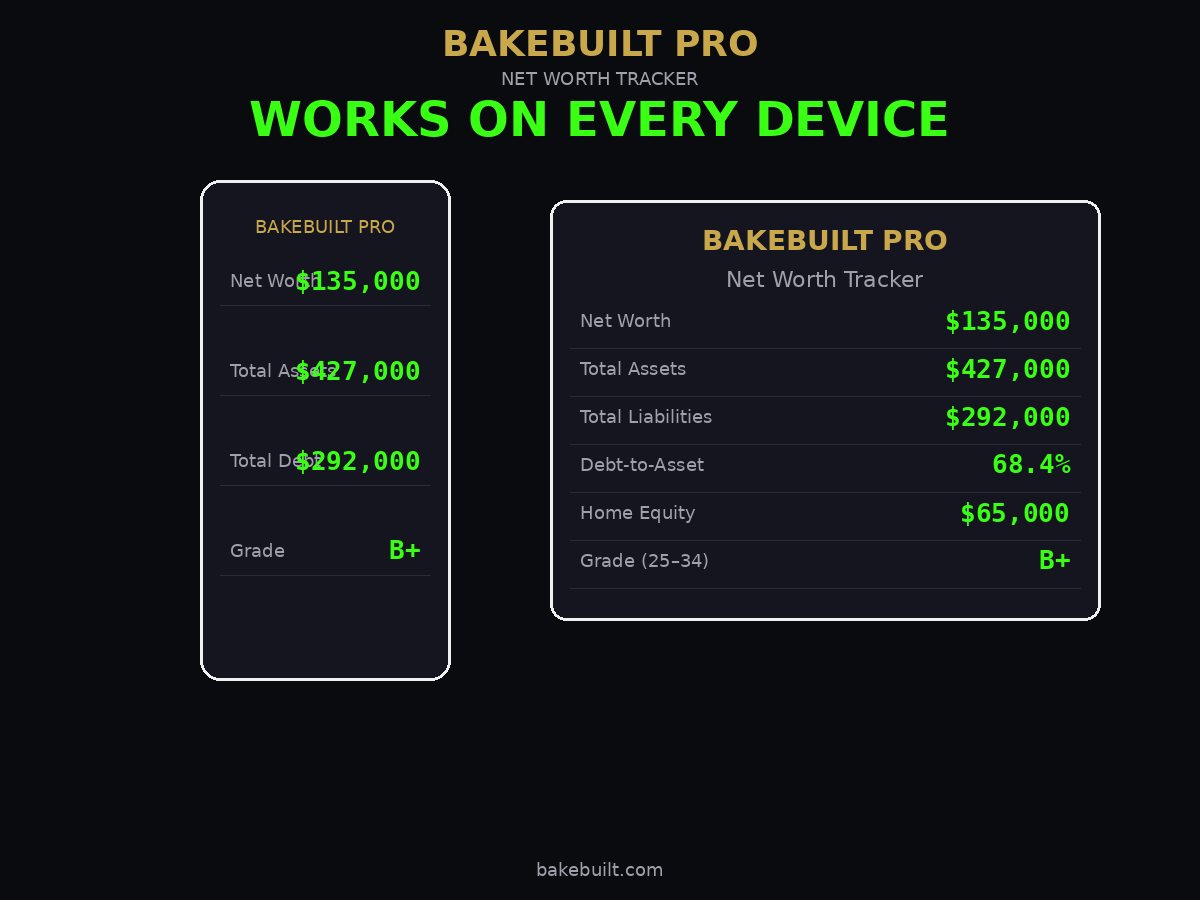 Net Worth Tracker — works on mobile tablet and desktop